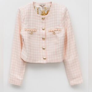 Guess Bella Tweed women's Medium Jacket Pink plaid